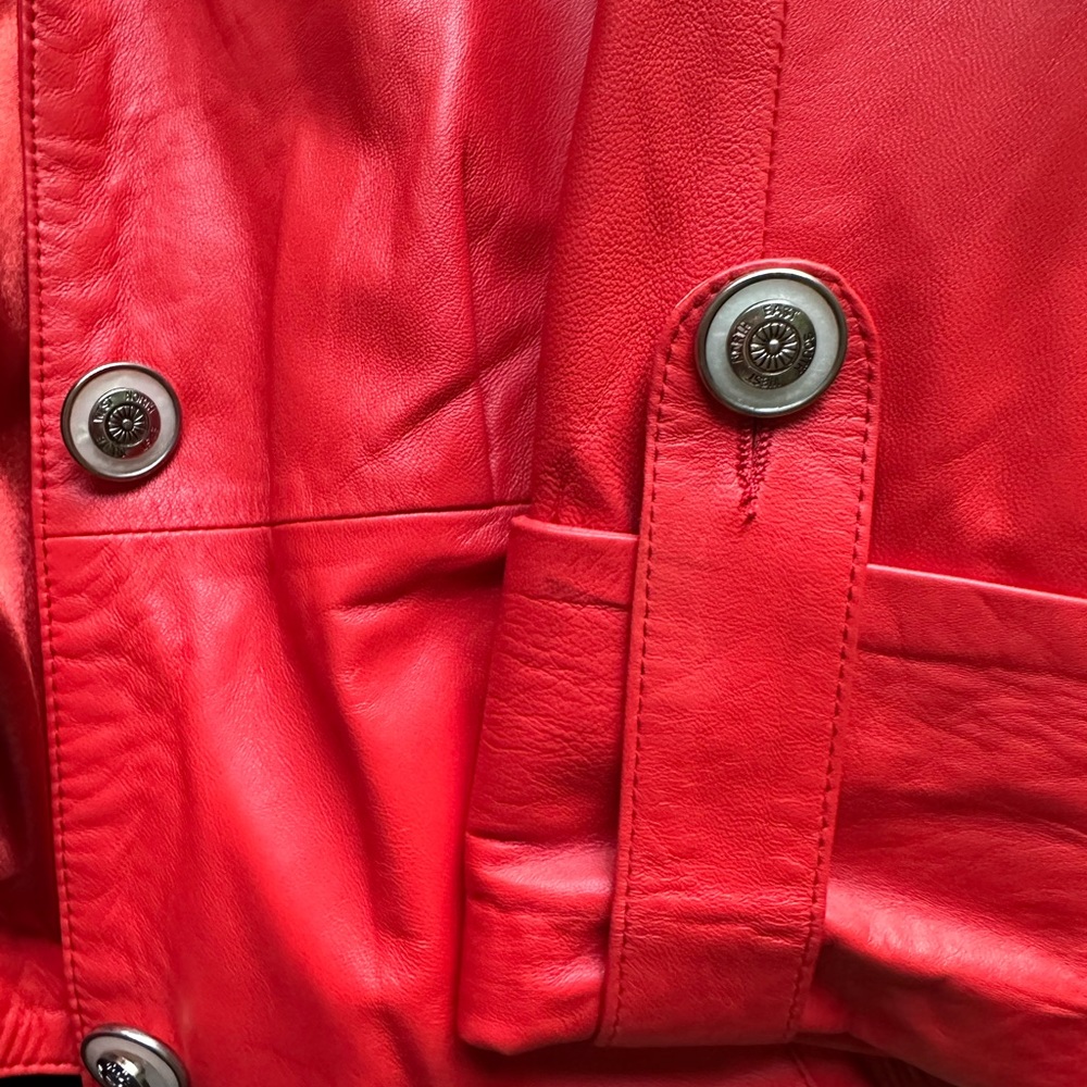 Coral genuine leather jacket - Picture 5 of 8